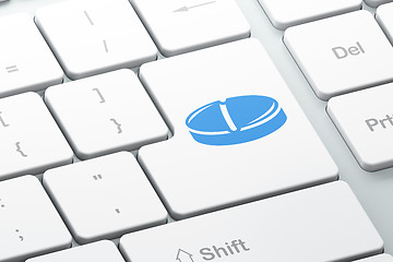 Image showing Health concept: Pill on computer keyboard background