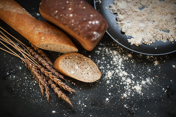 Image showing Bread composition with wheats