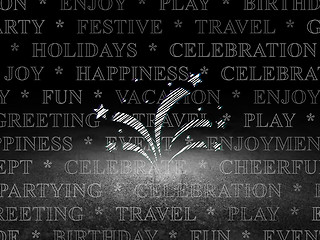 Image showing Holiday concept: Fireworks in grunge dark room