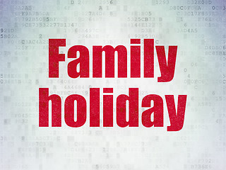 Image showing Tourism concept: Family Holiday on Digital Paper background