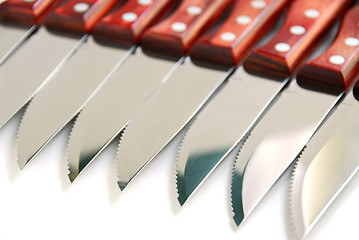 Image showing Steak knives row