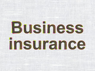 Image showing Insurance concept: Business Insurance on fabric texture background