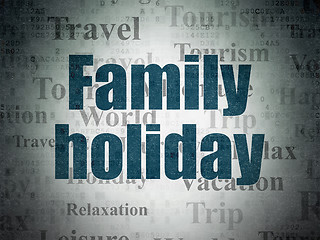 Image showing Tourism concept: Family Holiday on Digital Paper background