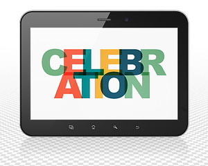 Image showing Holiday concept: Tablet Pc Computer with Celebration on  display