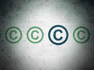 Image showing Law concept: copyright icon on Digital Paper background