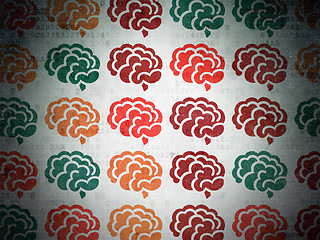 Image showing Medicine concept: Brain icons on Digital Paper background