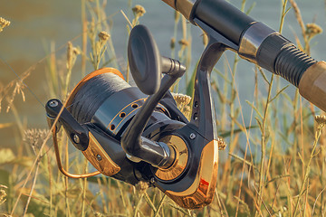Image showing Feeder - English fishing tackle for catching fish.