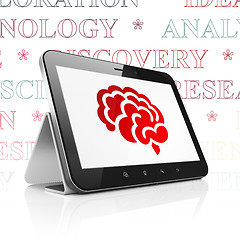 Image showing Science concept: Tablet Computer with Brain on display
