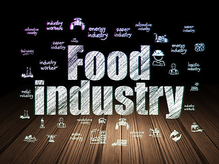 Image showing Manufacuring concept: Food Industry in grunge dark room