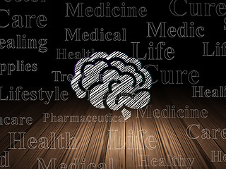 Image showing Health concept: Brain in grunge dark room