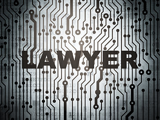 Image showing Law concept: circuit board with Lawyer