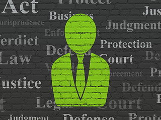 Image showing Law concept: Business Man on wall background