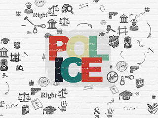 Image showing Law concept: Police on wall background