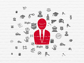 Image showing Law concept: Business Man on wall background