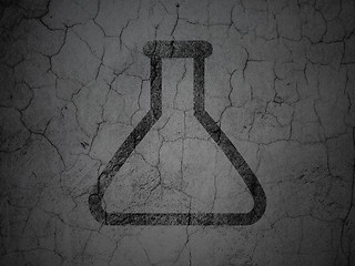 Image showing Science concept: Flask on grunge wall background