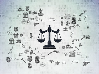 Image showing Law concept: Scales on Digital Paper background