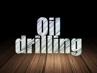Image showing Industry concept: Oil Drilling in grunge dark room