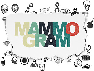 Image showing Medicine concept: Mammogram on Torn Paper background