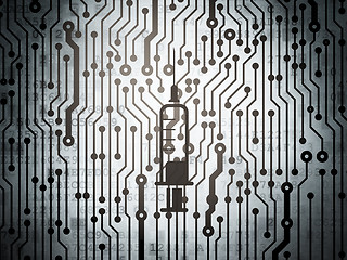 Image showing Health concept: circuit board with Syringe