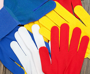 Image showing colored construction gloves