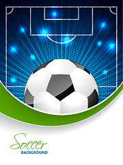 Image showing Abstract soccer brochure with bursting ball and space for text