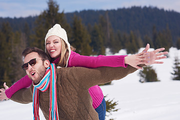 Image showing romantic young couple on winter vacation