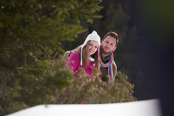 Image showing romantic young couple on winter vacation