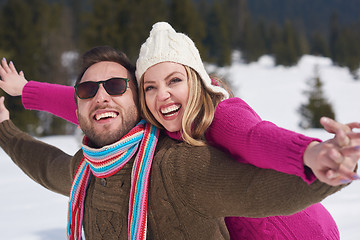 Image showing romantic young couple on winter vacation