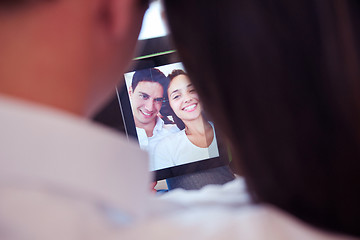 Image showing couple at modern home using tablet computer