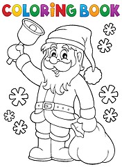 Image showing Coloring book Santa Claus with bell