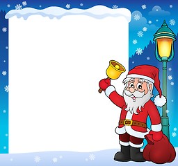 Image showing Santa Claus with bell theme frame 2
