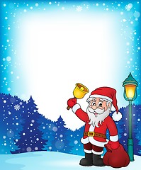 Image showing Santa Claus with bell theme frame 1