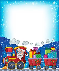 Image showing Frame with Christmas train theme 2