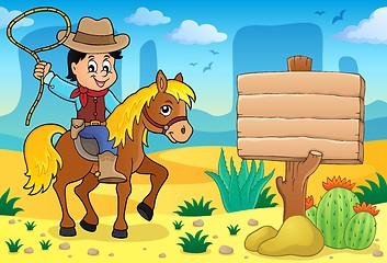 Image showing Cowboy on horse theme image 4