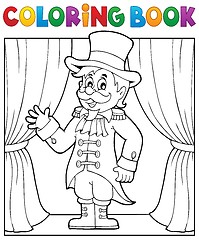 Image showing Coloring book circus ringmaster theme 1