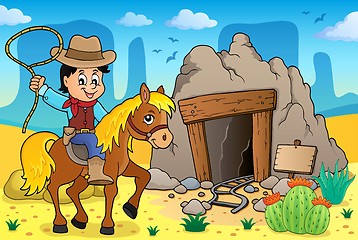 Image showing Cowboy on horse theme image 3