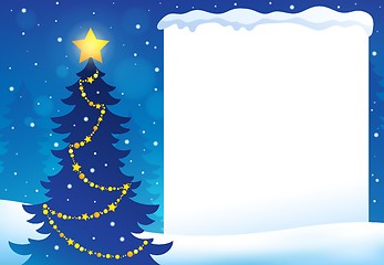 Image showing Frame with Christmas tree topic 6