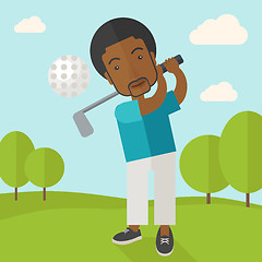 Image showing Golf player on field.