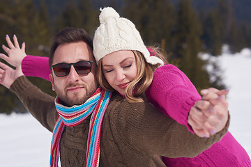 Image showing romantic young couple on winter vacation