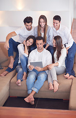 Image showing group of friends taking selfie