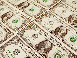 Image showing Retro look Dollar notes 1 Dollar