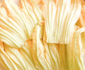 Image showing Retro looking Courgette flowers