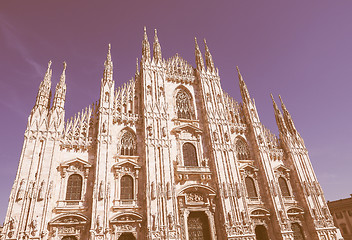 Image showing Retro looking Milan Cathedral