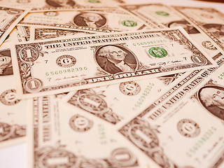 Image showing Retro look Dollar notes 1 Dollar