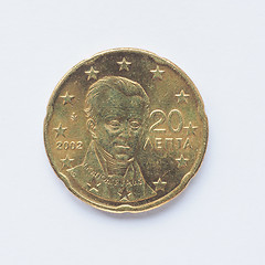 Image showing Greek 20 cent coin