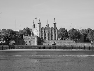 Image showing Black and white Tower of London