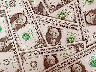 Image showing Retro look Dollar notes 1 Dollar