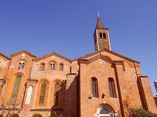 Image showing Retro look Sant Eustorgio church Milan