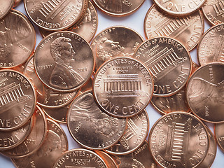 Image showing Dollar coins background