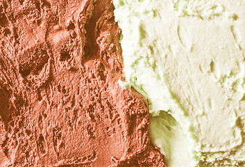 Image showing Retro looking Chocolate and mint icecream